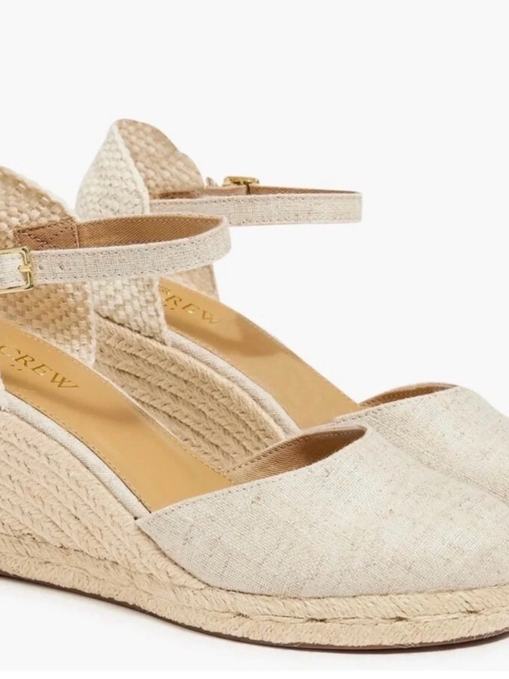 J. Crew Cream Espadrille Ankle-Strap Wedge Sandals NWOB- New Never Worn